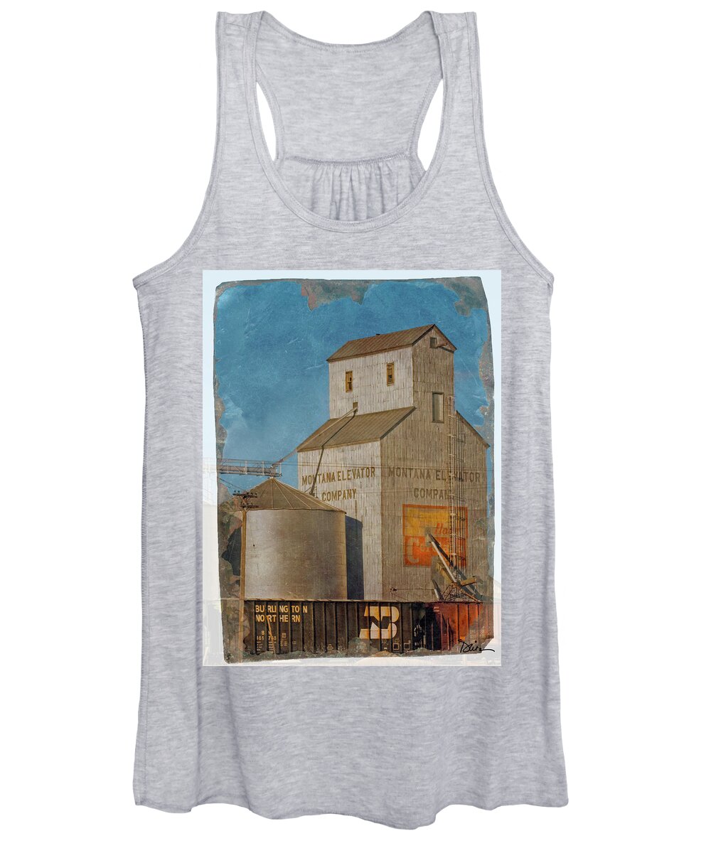 Montana Women's Tank Top featuring the photograph Montana Elevator #2 by Peggy Dietz