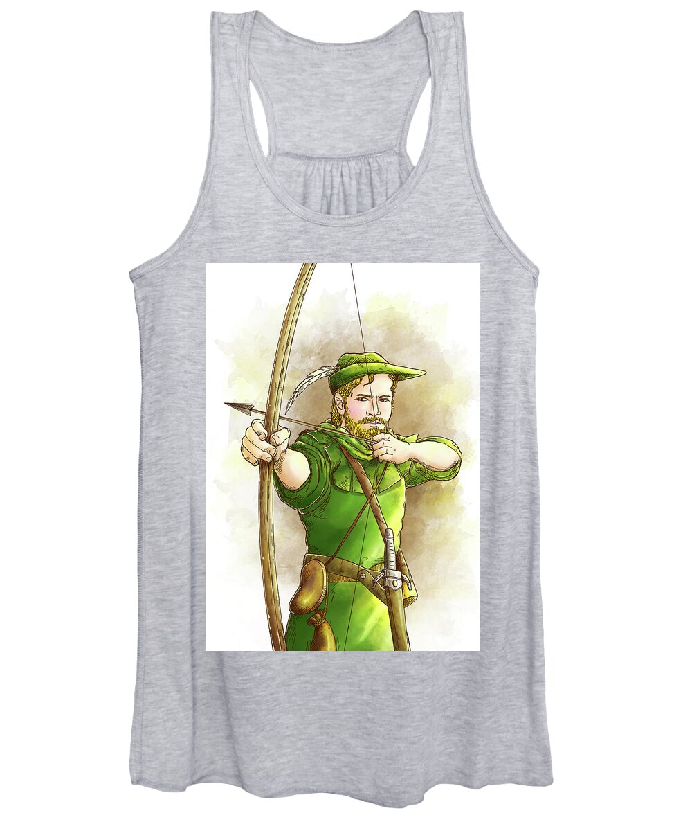 Robin Hood Women's Tank Top featuring the painting Robin Hood the Legend #2 by Reynold Jay