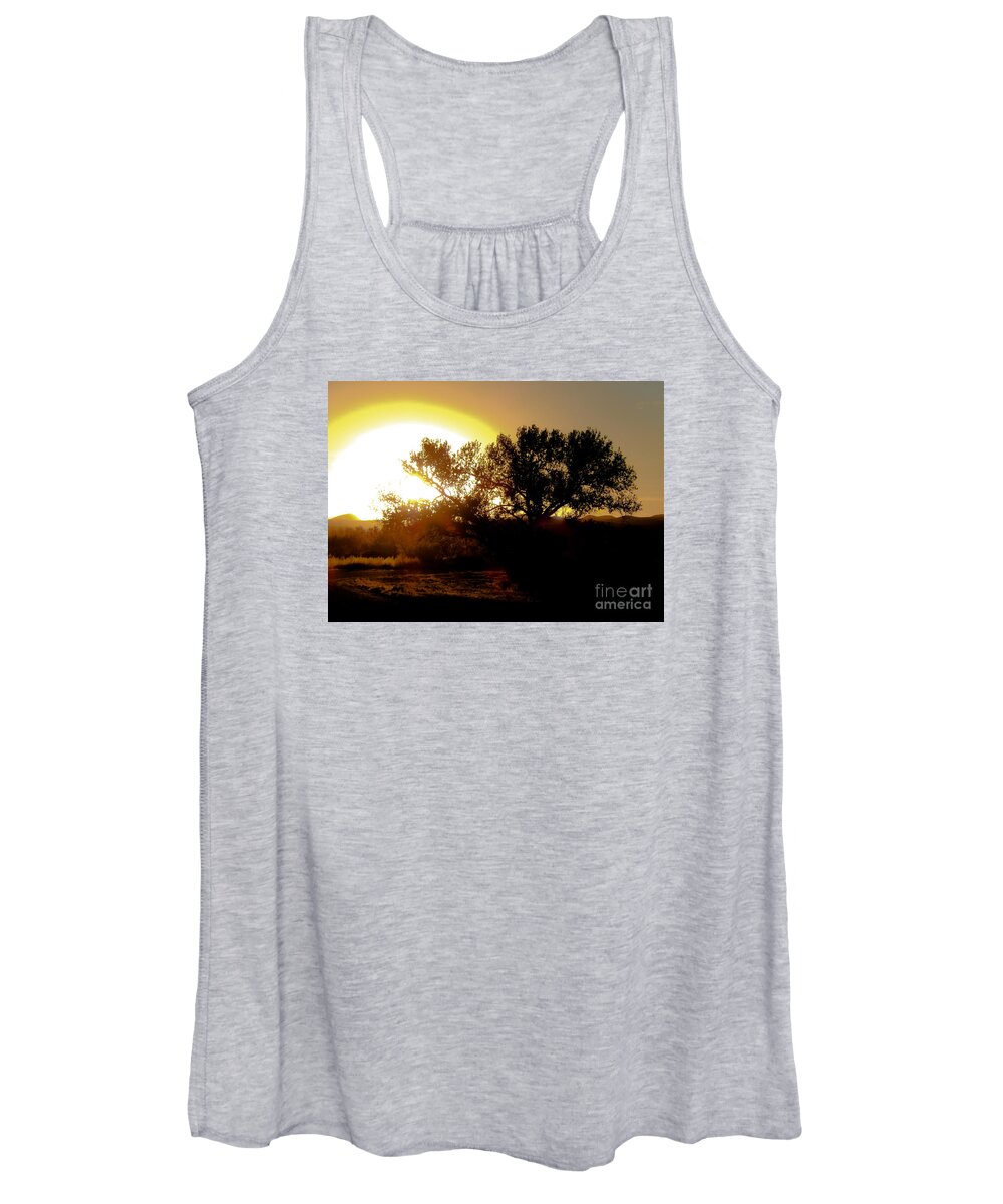 Sunset Women's Tank Top featuring the photograph Sunset at Bosque del Apache #2 by John Greco