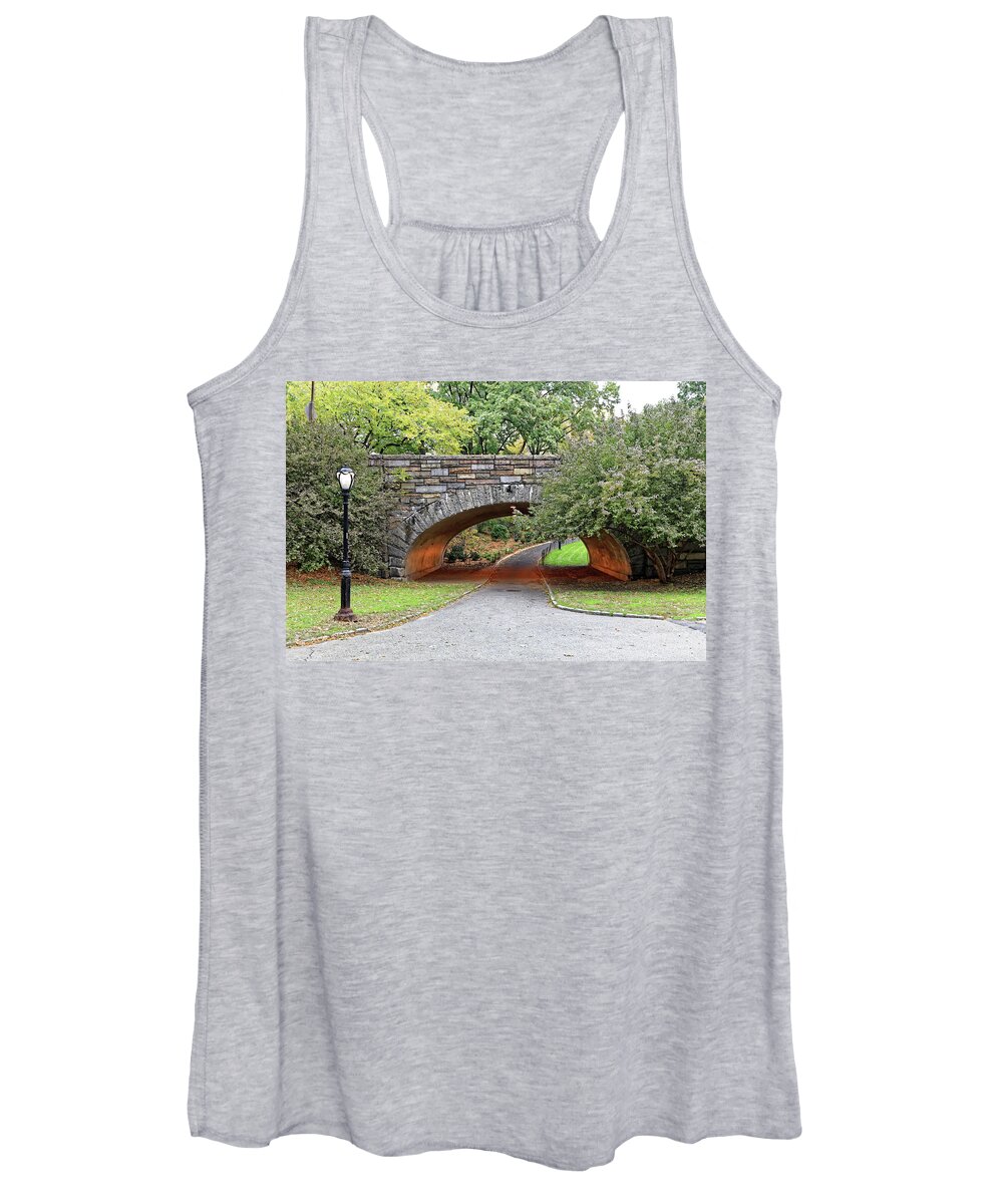 Central Park Women's Tank Top featuring the photograph Central Park Bridge #4 by Doolittle Photography and Art