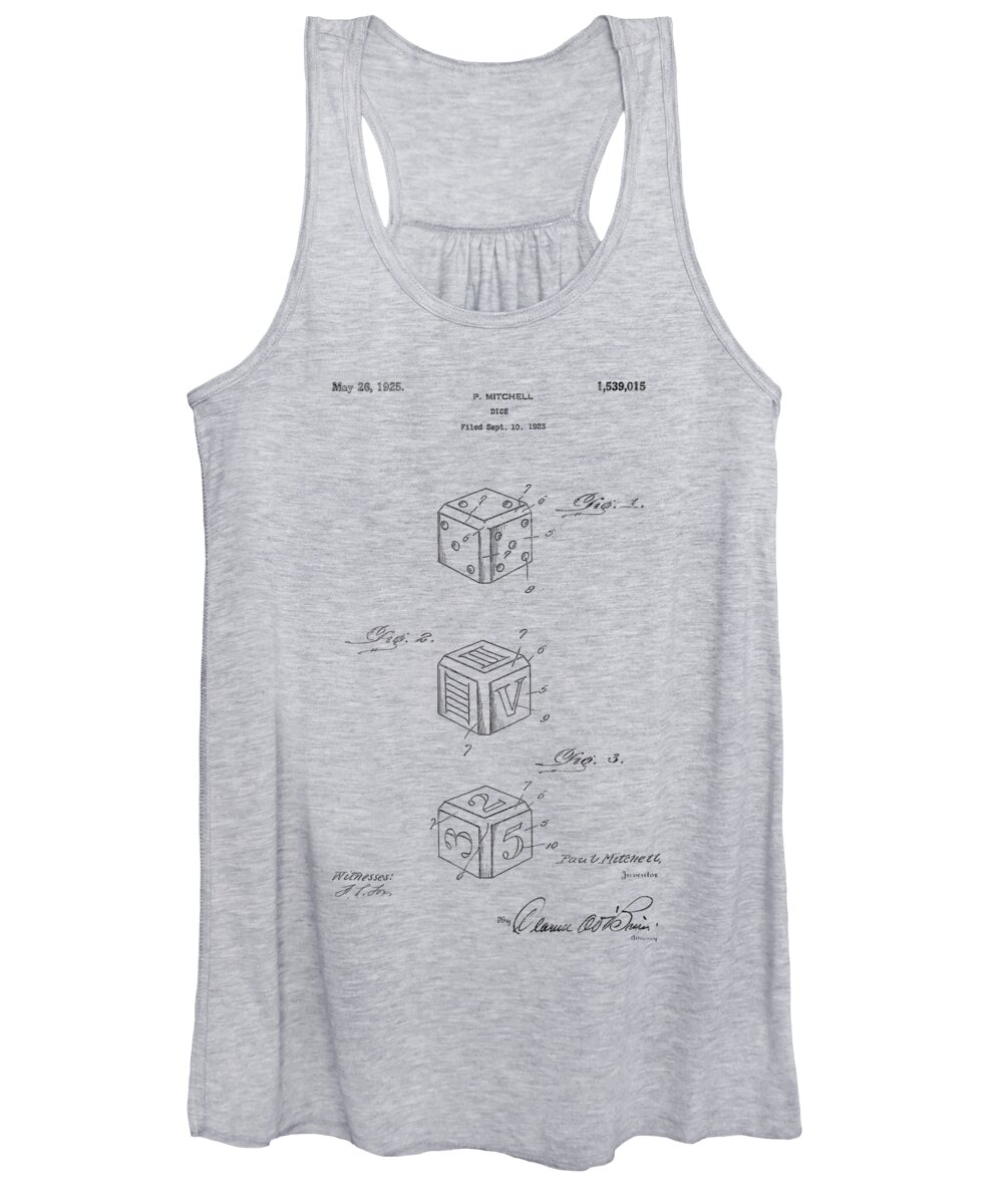 Dice Women's Tank Top featuring the photograph Dice patent from 1923 #4 by Chris Smith