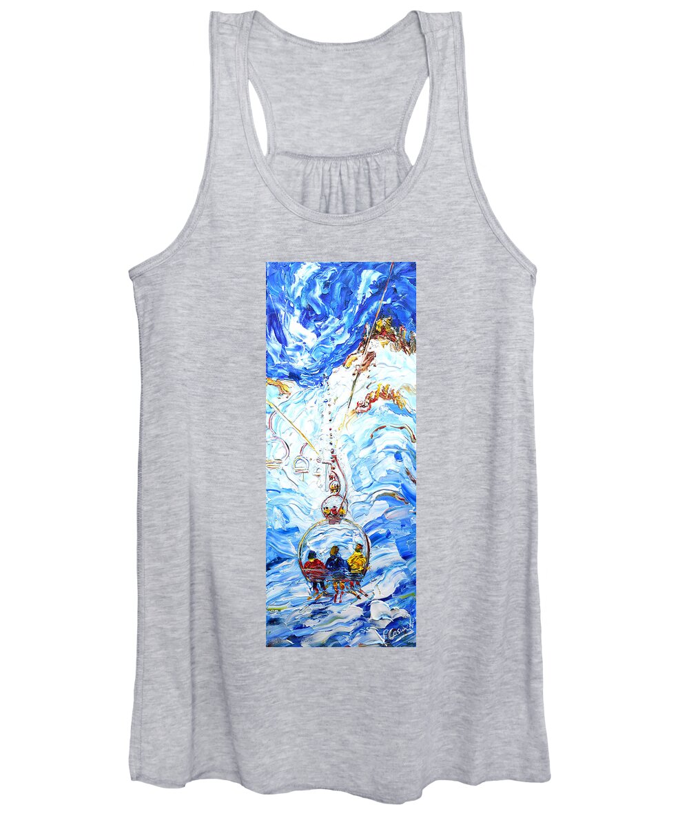 Tignes Women's Tank Top featuring the painting 3 On A Chair by Pete Caswell