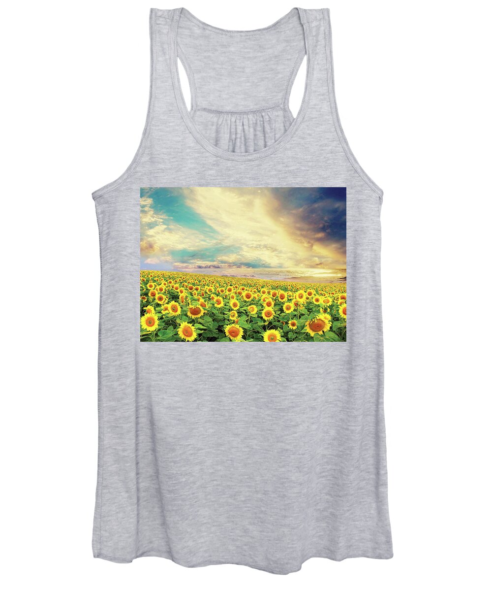 Sunflower Women's Tank Top featuring the photograph Sunflower #4 by Mariel Mcmeeking