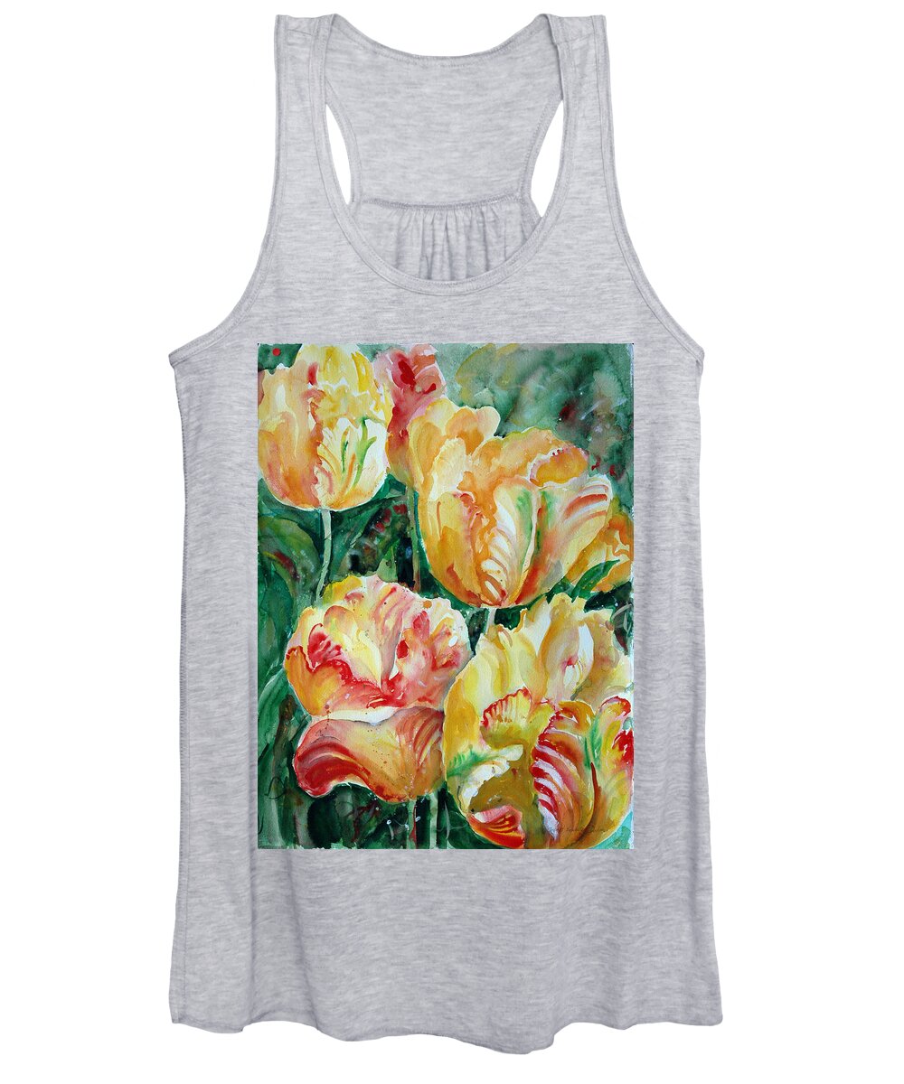 Paper Women's Tank Top featuring the painting Tulips by Ingrid Dohm