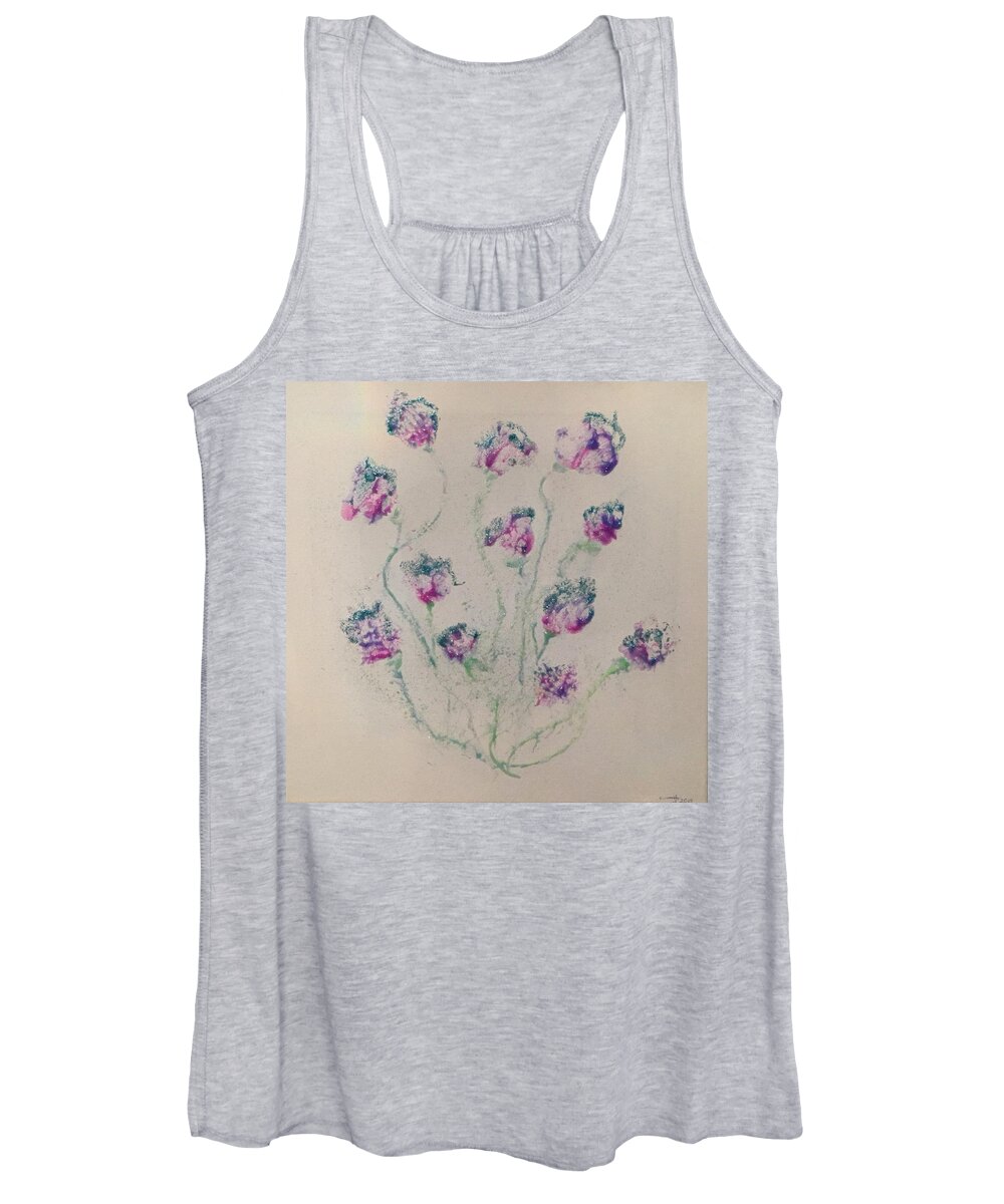  Women's Tank Top featuring the painting 40x40 Colours in Bloom by Mariana Hanna