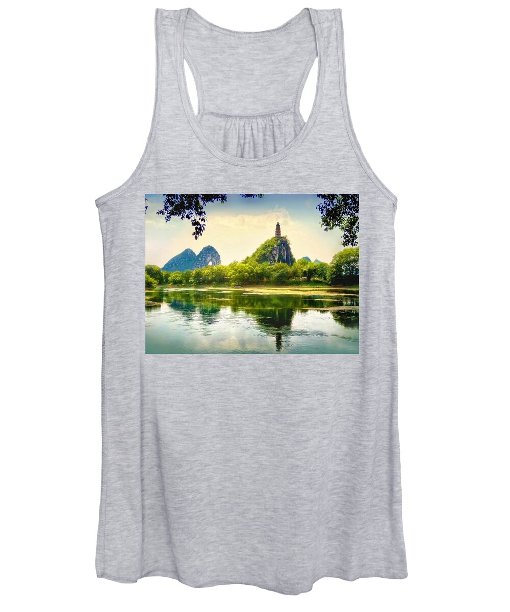 China Women's Tank Top featuring the photograph China Guilin landscape scenery photography-5 by Artto Pan