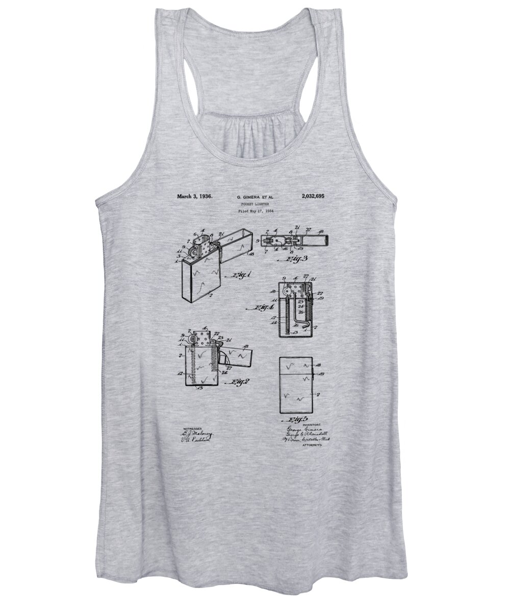 Lighter Women's Tank Top featuring the photograph Lighter patent from 1934 #6 by Chris Smith