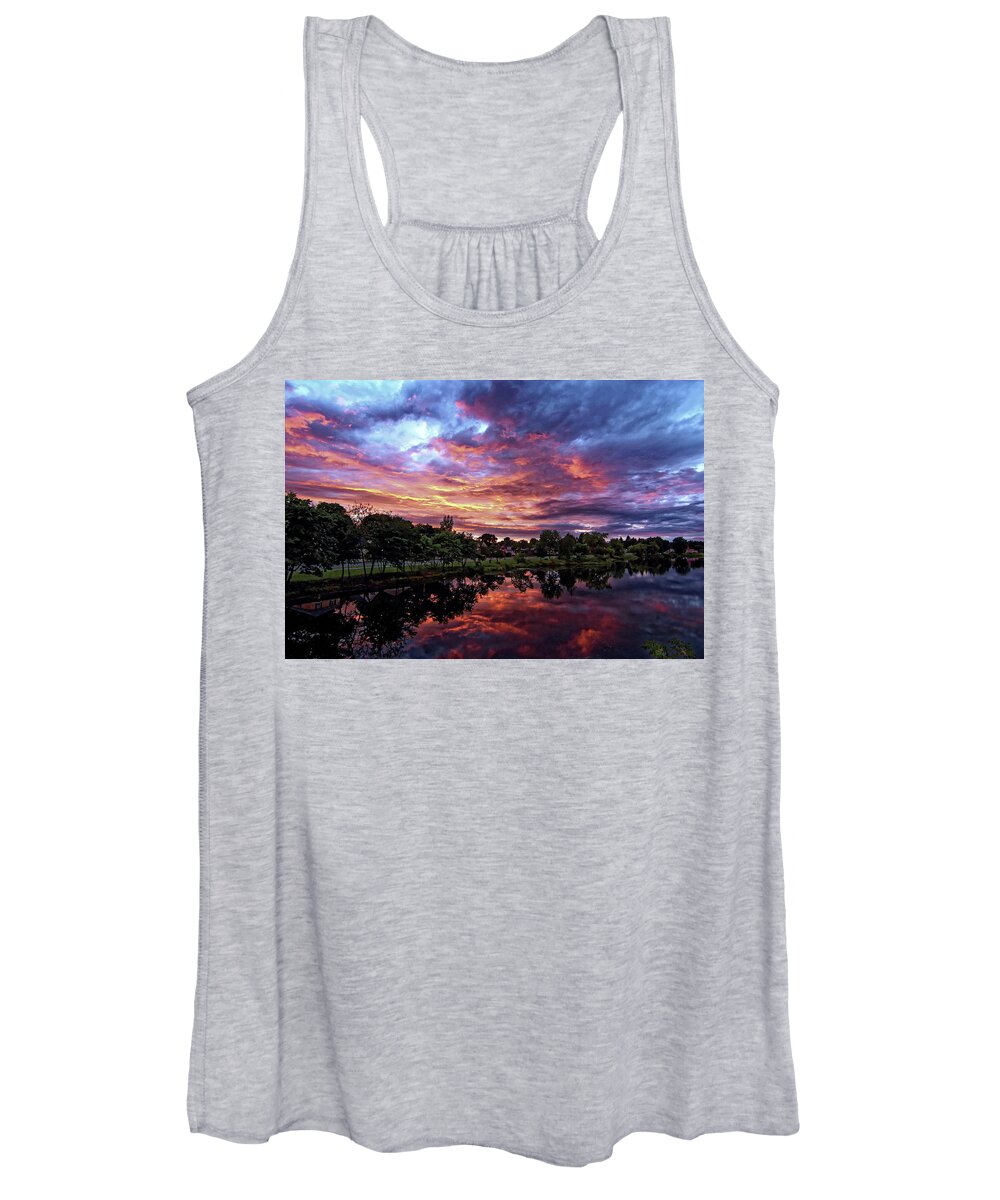 Sunset Women's Tank Top featuring the photograph Sunset in Maine by Doolittle Photography and Art