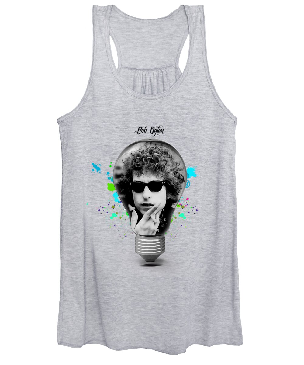 Bob Dylan Women's Tank Top featuring the mixed media Bob Dylan Collection #52 by Marvin Blaine