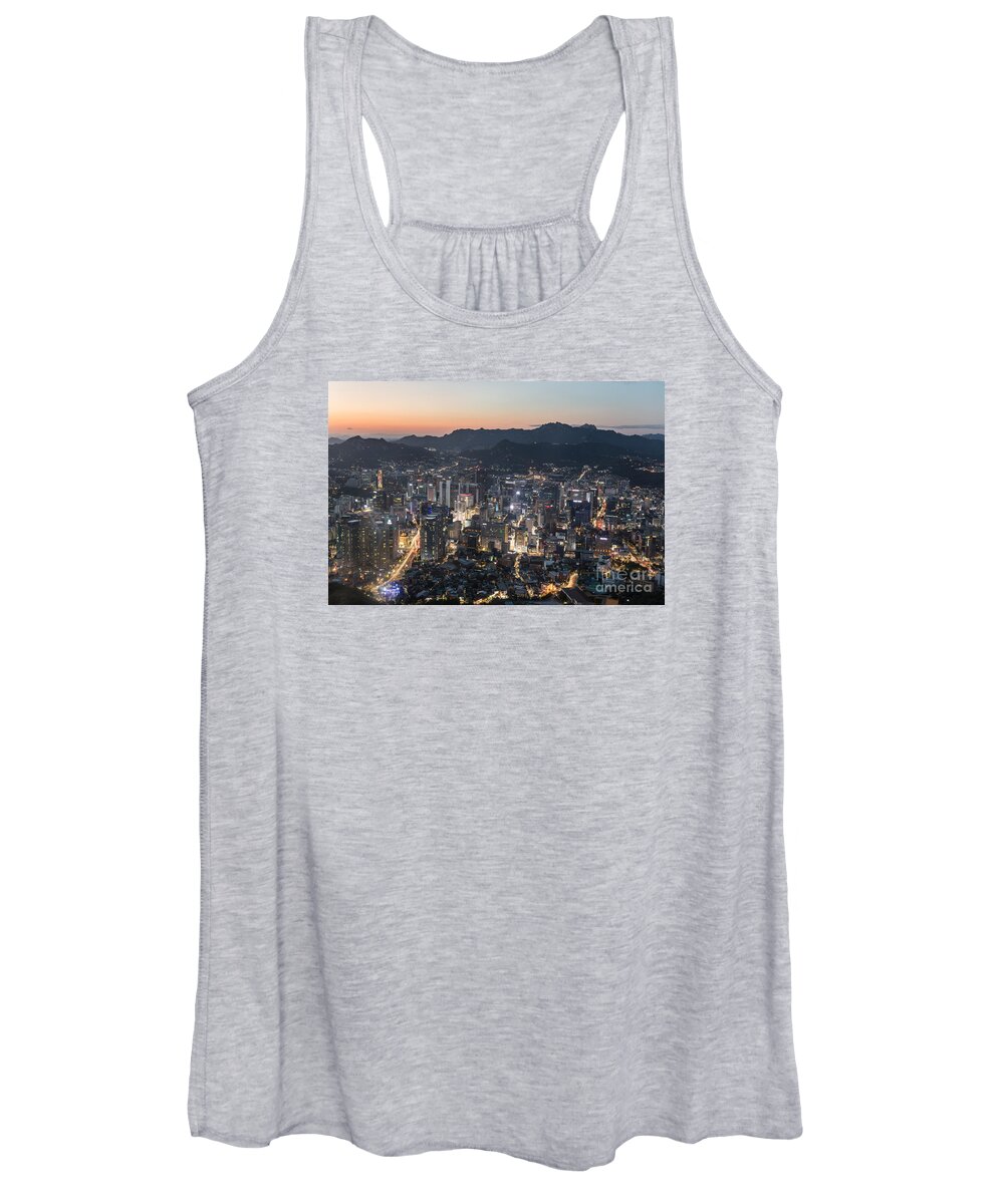 Seoul Women's Tank Top featuring the photograph Sunset over Seoul #6 by Didier Marti