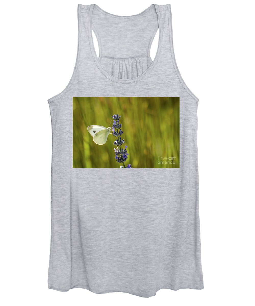 Animal Women's Tank Top featuring the photograph Pieris brassicae, the large white, also called cabbage butterfly by Amanda Mohler