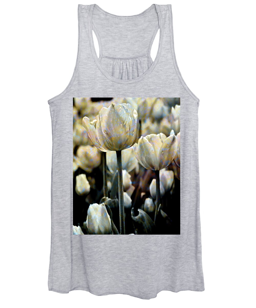Texture Women's Tank Top featuring the photograph Texture Flowers #7 by Prince Andre Faubert