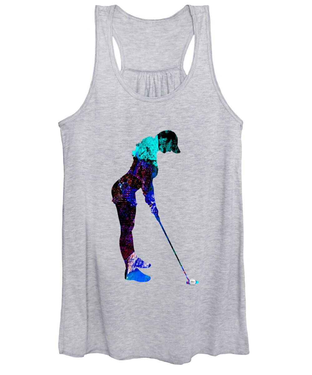 Golf Women's Tank Top featuring the mixed media Womens Golf Collection #7 by Marvin Blaine