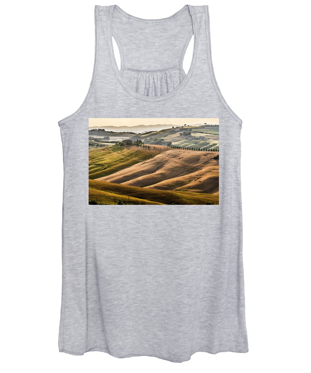 Italy Women's Tank Top featuring the photograph Val d'Orcia Landscape #9 by Wolfgang Stocker