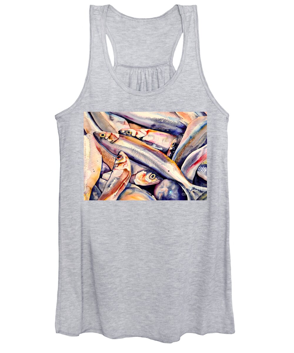 Still Life Women's Tank Top featuring the painting #90 Fish Market #90 by William Lum