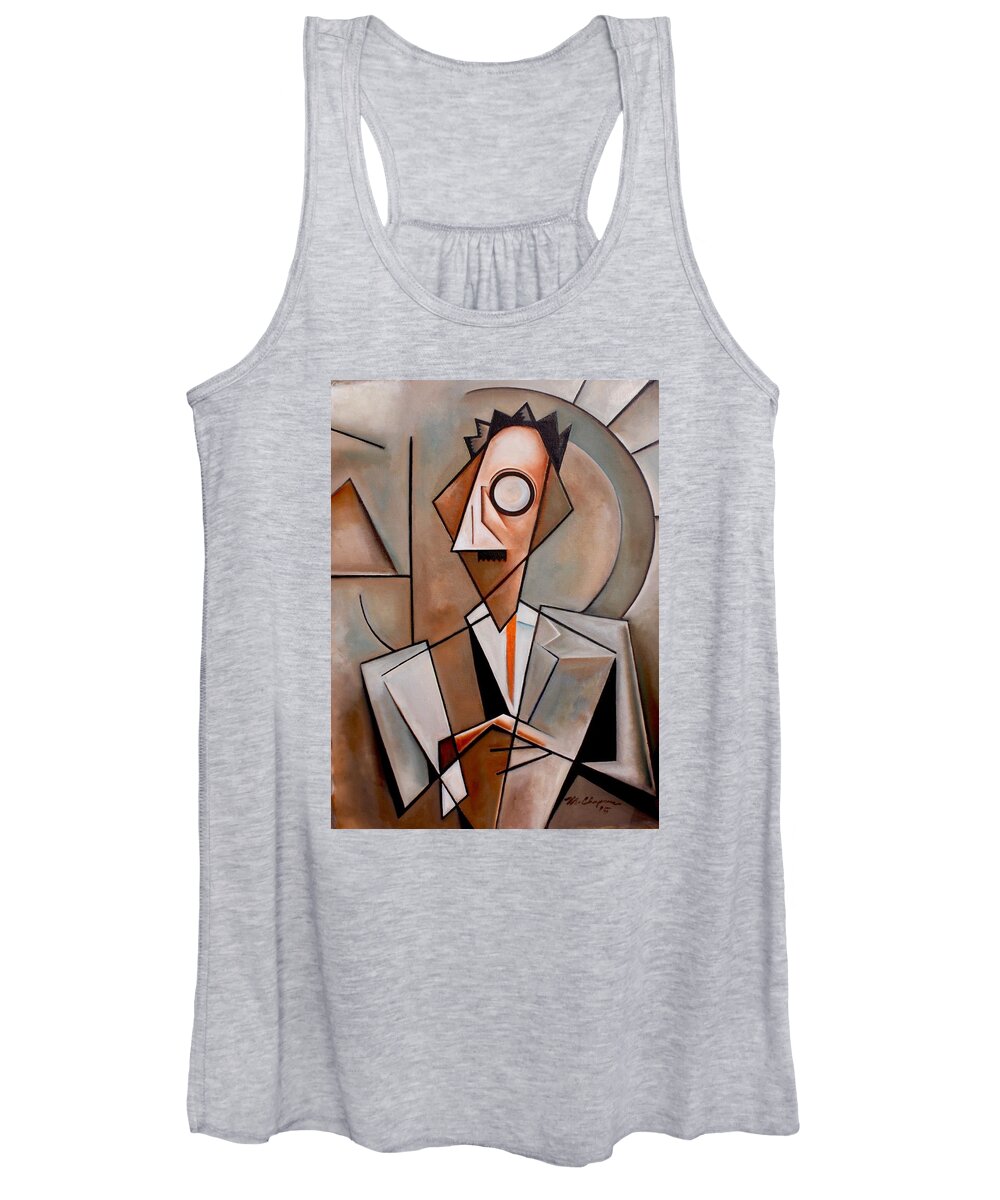 Jean Toomer Women's Tank Top featuring the painting A Certain Man / Jean Toomer by Martel Chapman
