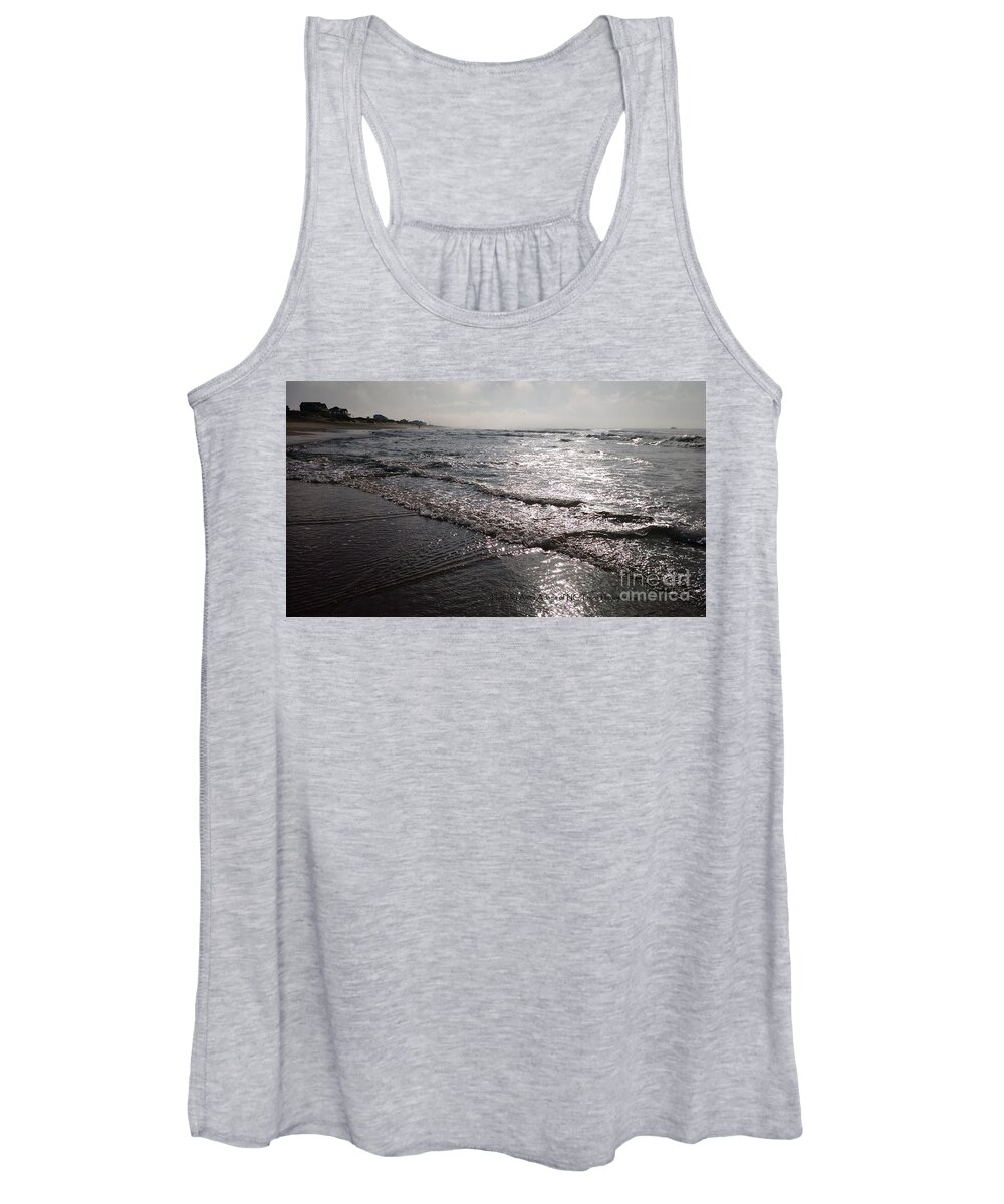 Atlantic Ocean Women's Tank Top featuring the photograph A Day at the Beach by Anita Adams