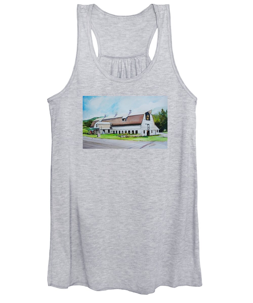 Farm Women's Tank Top featuring the painting A Farmstand in the Berkshires by P Anthony Visco