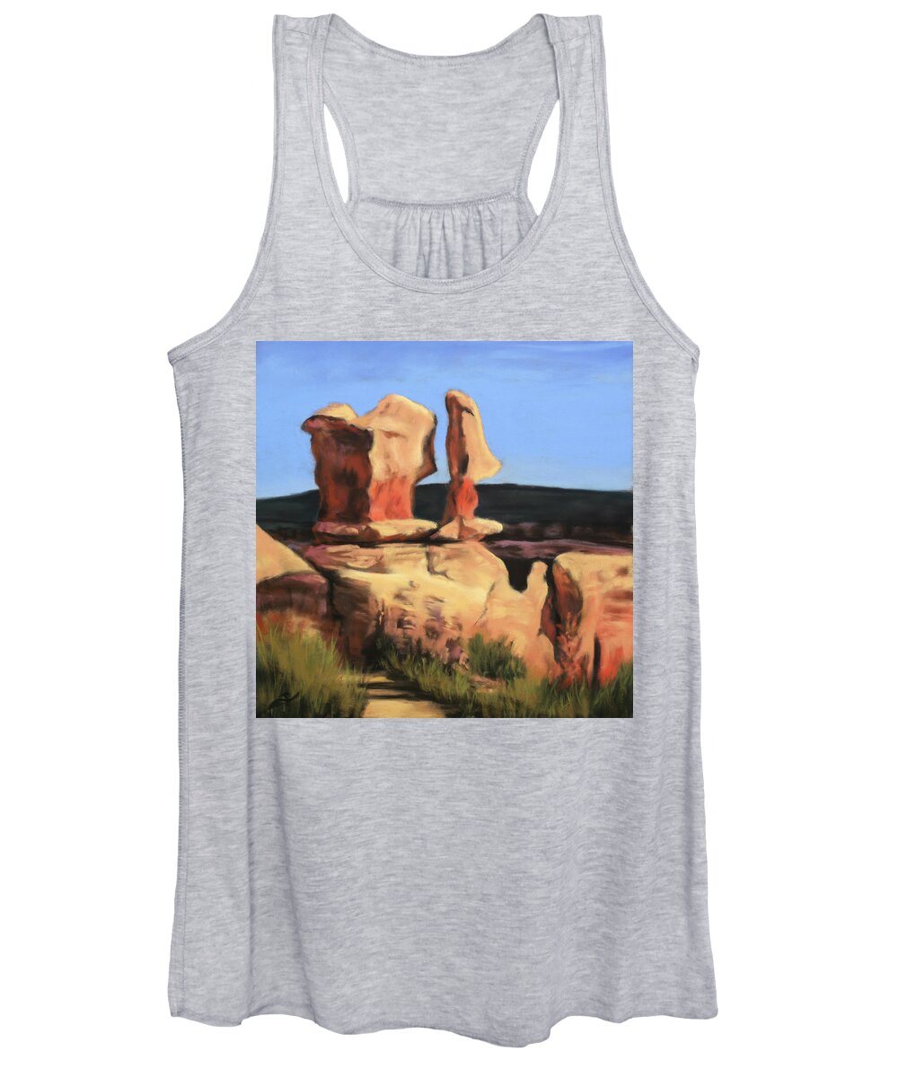 Hoo-doos Women's Tank Top featuring the painting A Place in the Sun by Sandi Snead