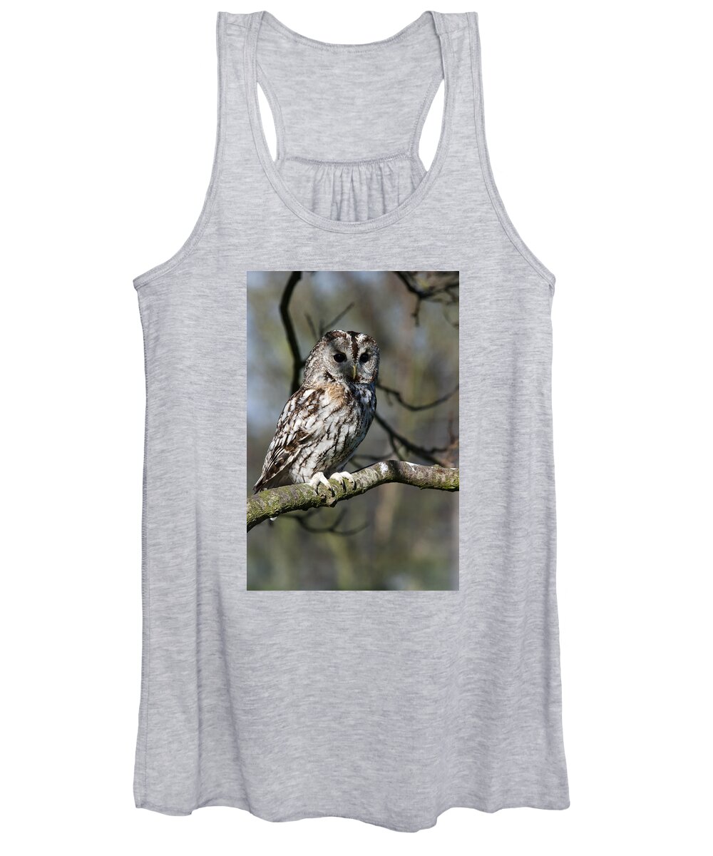 Tawny Owl Women's Tank Top featuring the photograph A Tawny Owl by Andy Myatt