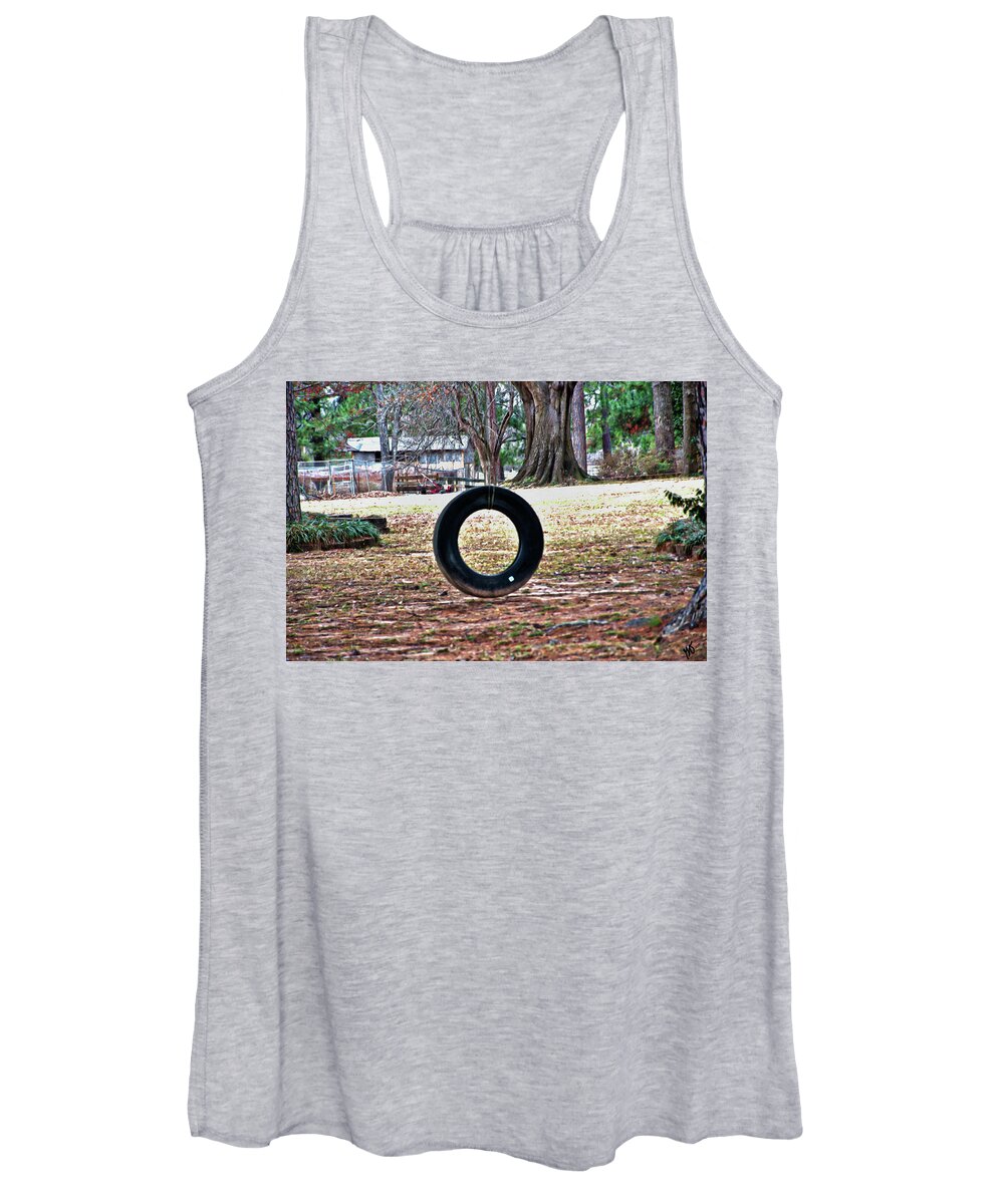 Tire Swing Women's Tank Top featuring the photograph A Tire Swing by Gina O'Brien