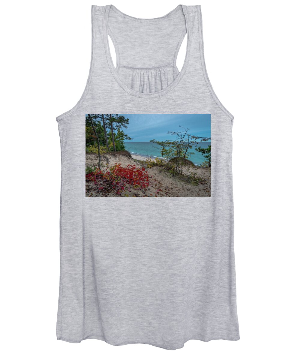 12 Mile Beach Women's Tank Top featuring the photograph A Touch of Color by Gary McCormick