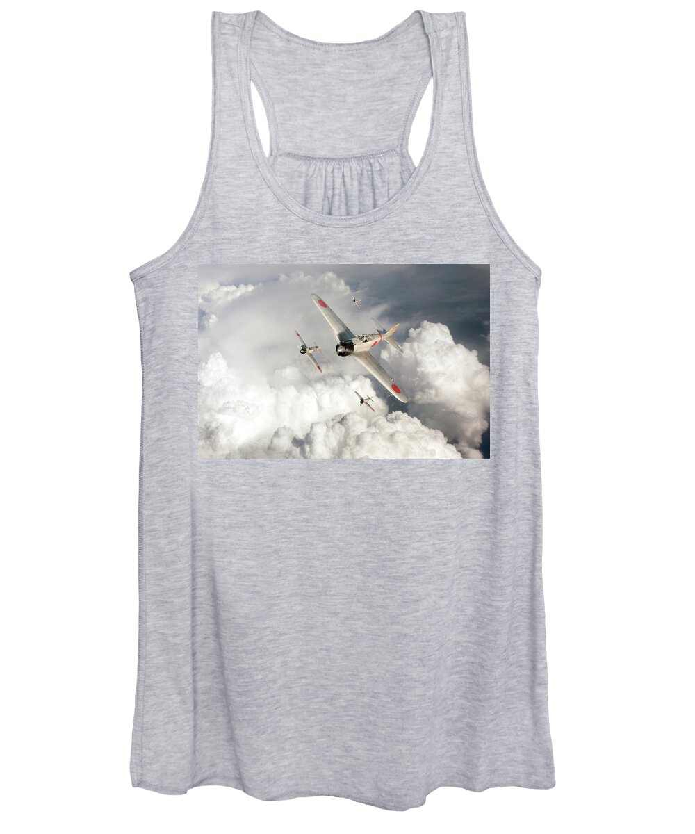 Zero Women's Tank Top featuring the photograph A6M Zero fighters by Gary Eason