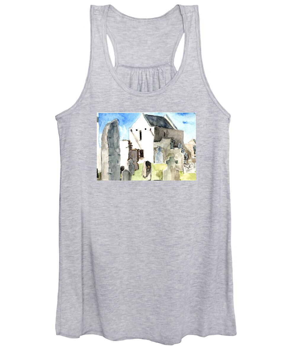  Women's Tank Top featuring the painting Abbey Watercolor by Kathleen Barnes