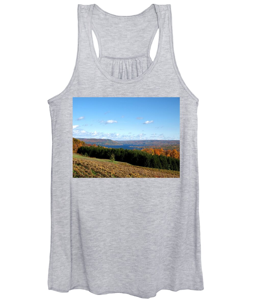 Keuka Lake Women's Tank Top featuring the photograph Above the Vines by Joshua House