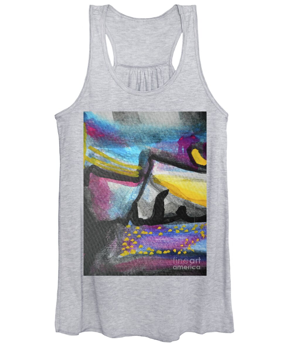 Katerina Stamatelos Women's Tank Top featuring the painting Abstract-4 by Katerina Stamatelos