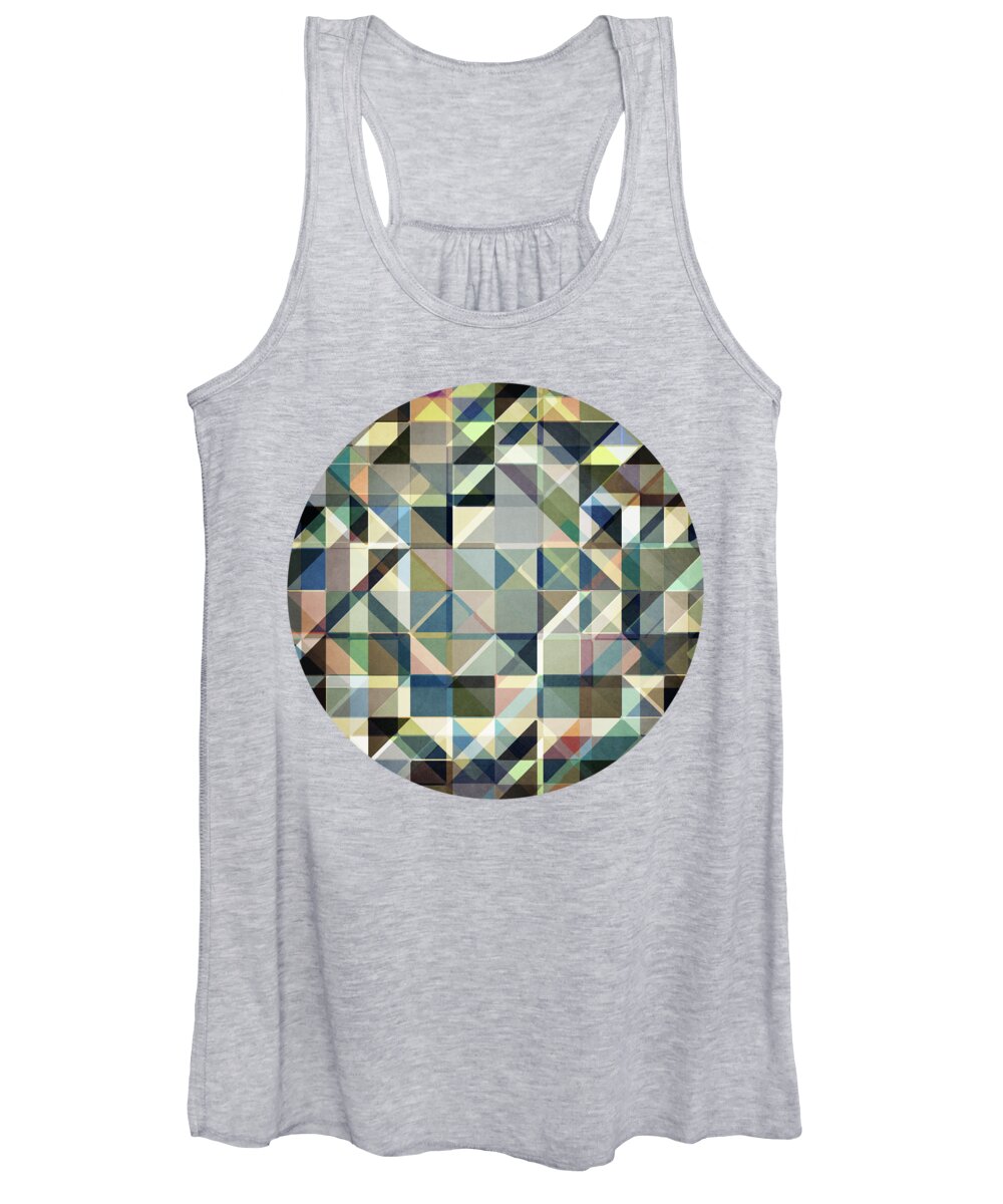 Earth Tones Women's Tank Top featuring the digital art Abstract Earth Tone Grid by Phil Perkins