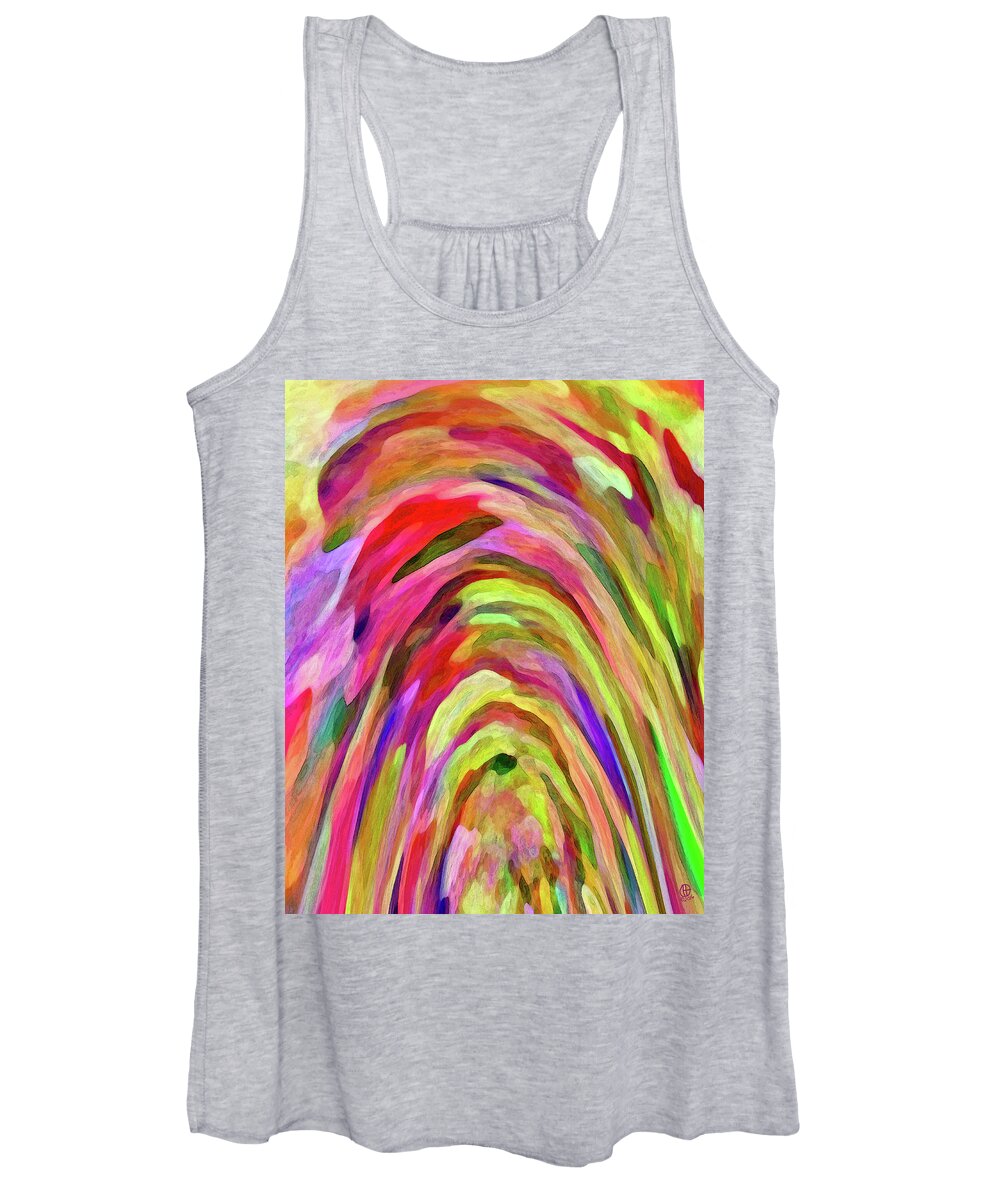 Grotto Women's Tank Top featuring the digital art Abstract Grotto Red by Gary Olsen-Hasek