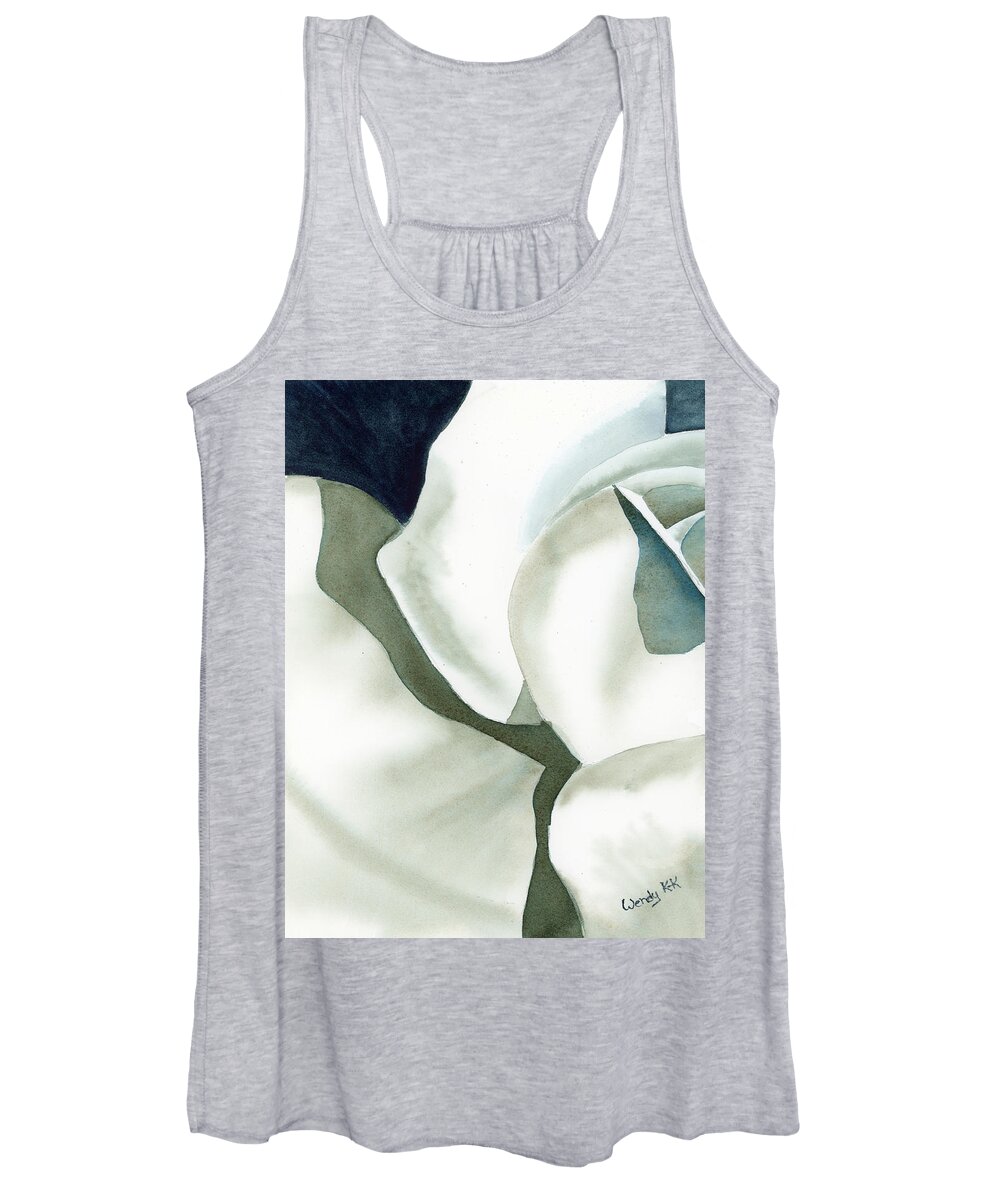 Flower Women's Tank Top featuring the painting Abstract Petals by Wendy Keeney-Kennicutt