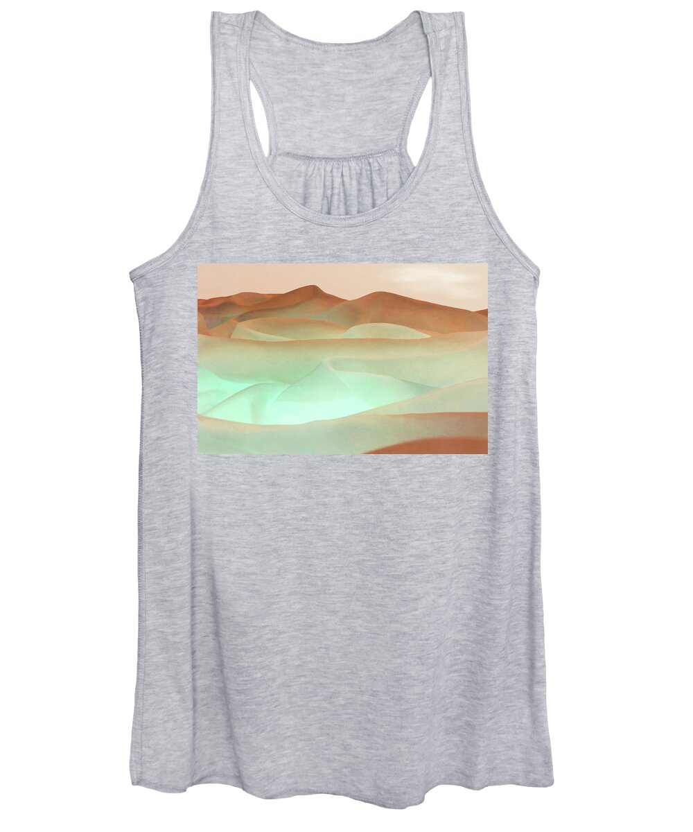 Abstract Women's Tank Top featuring the digital art Abstract Terracotta Landscape by Deborah Smith
