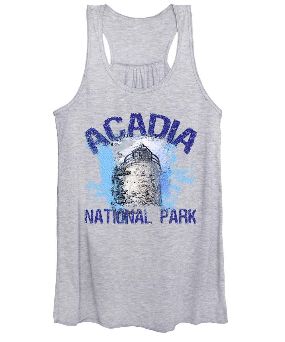 Acadia National Park Women's Tank Top featuring the digital art Acadia National Park by David G Paul
