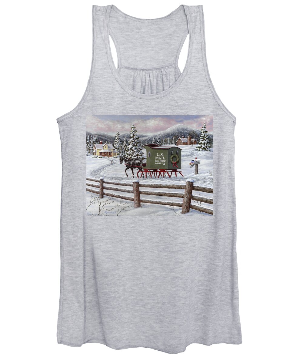 Horse Women's Tank Top featuring the painting Across the Miles by Richard De Wolfe