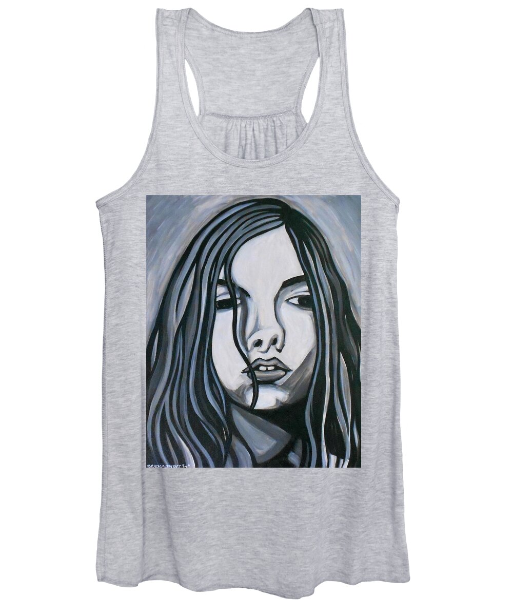 Acrylic On Canvas Women's Tank Top featuring the painting Adolescence by Bryon Stewart