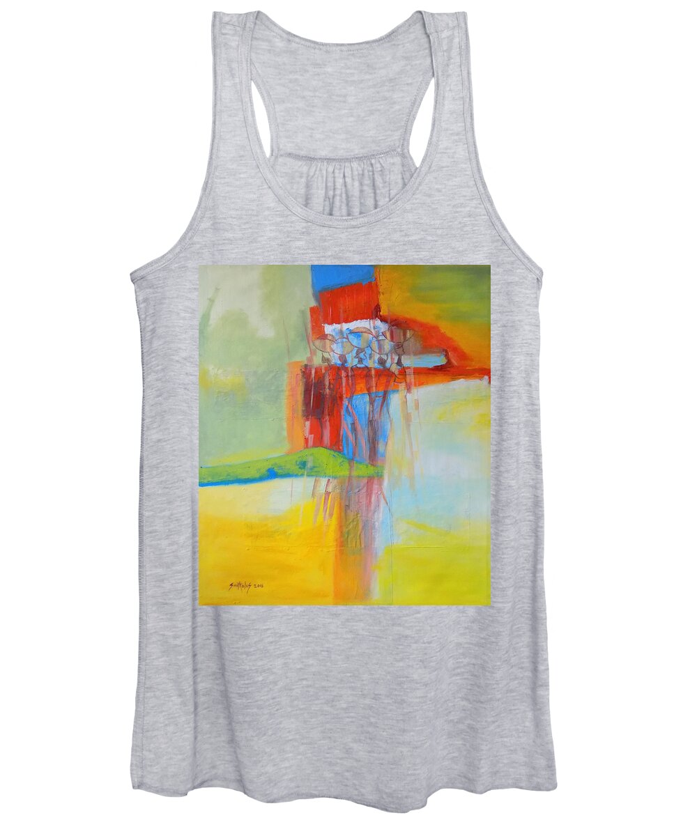 Living Room Women's Tank Top featuring the painting African pattern design by Olaoluwa Smith