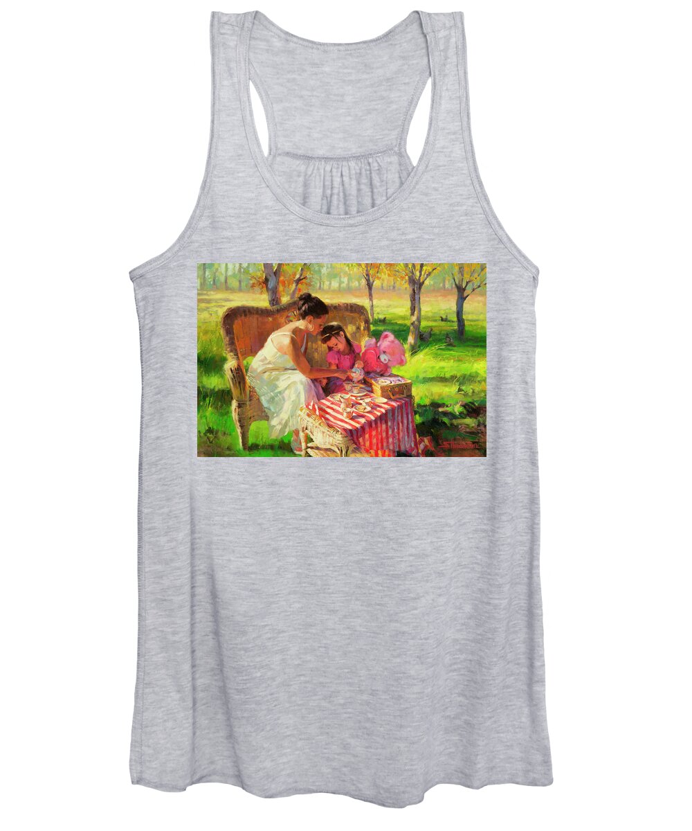 Tea Women's Tank Top featuring the painting Afternoon Tea Party by Steve Henderson