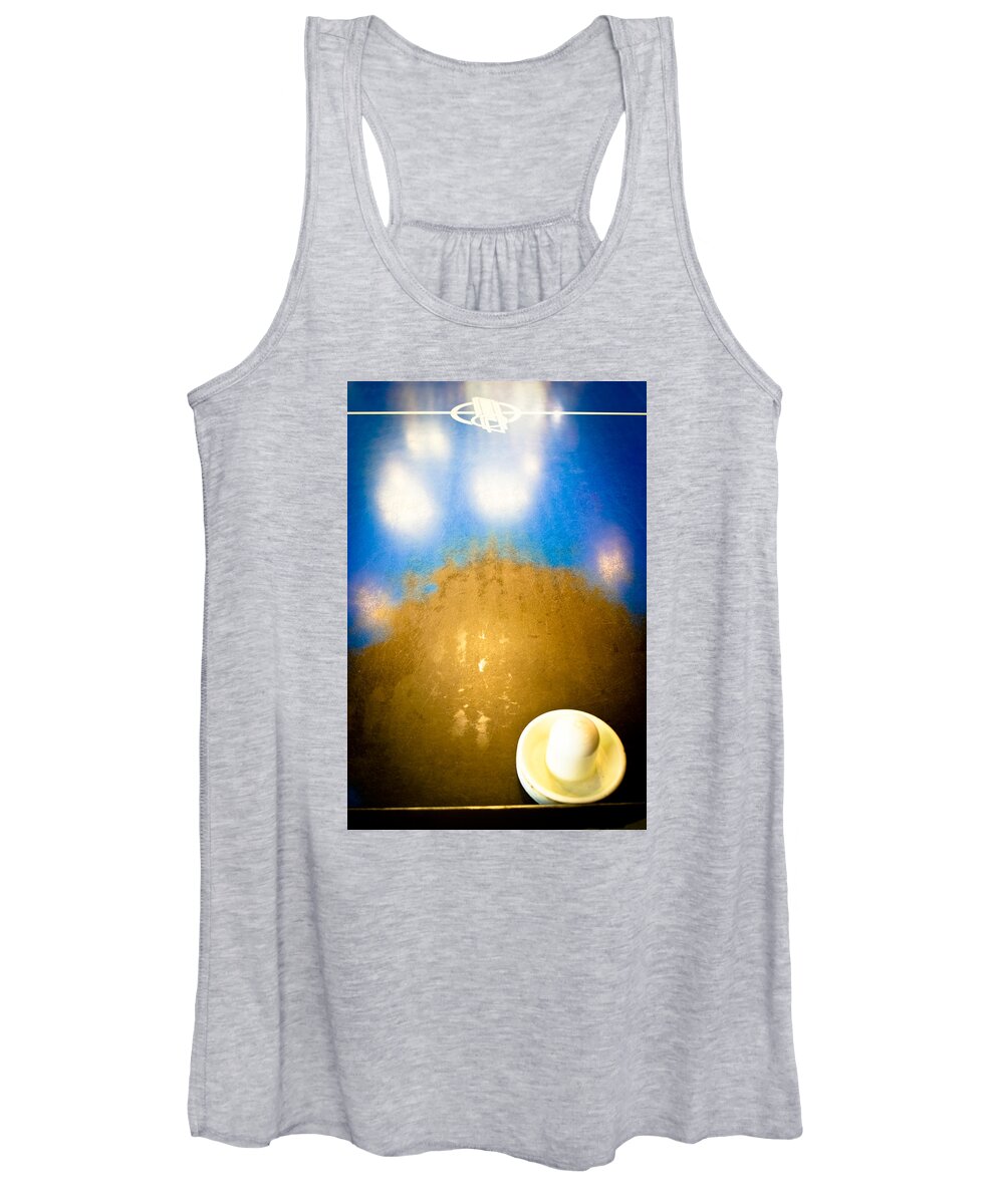 Air Hockey Women's Tank Top featuring the photograph Air Hockey - Vintage Blue Top by Colleen Kammerer