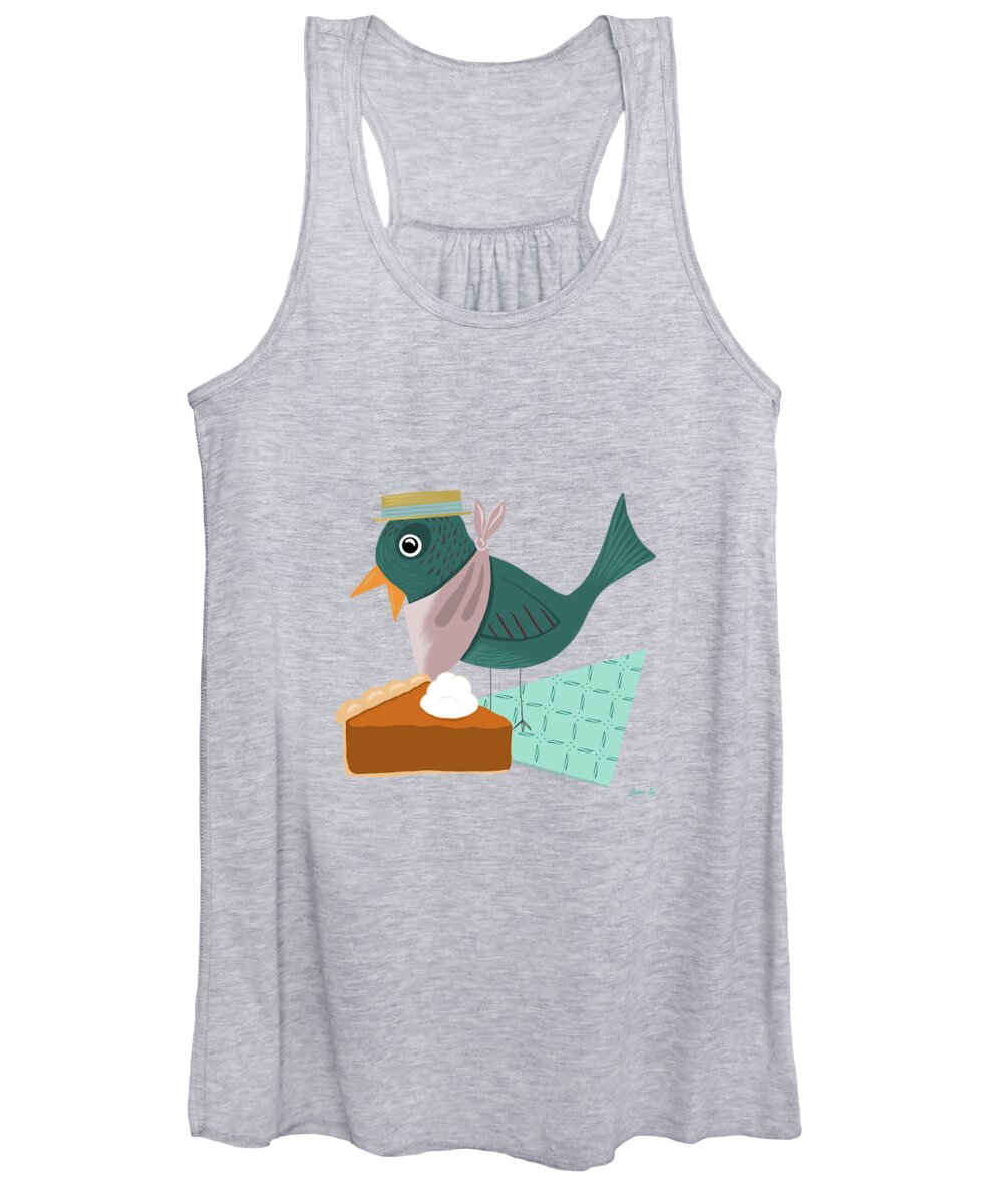  Pie Women's Tank Top featuring the painting All Birds Love Pie by Little Bunny Sunshine