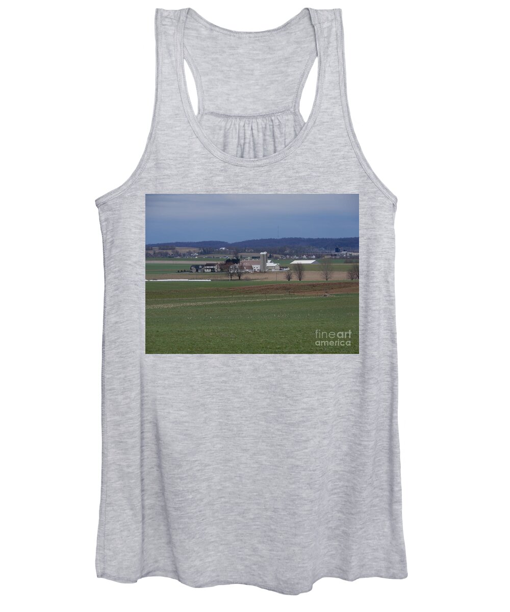 Amish Women's Tank Top featuring the photograph Amish Homestead 125 by Christine Clark