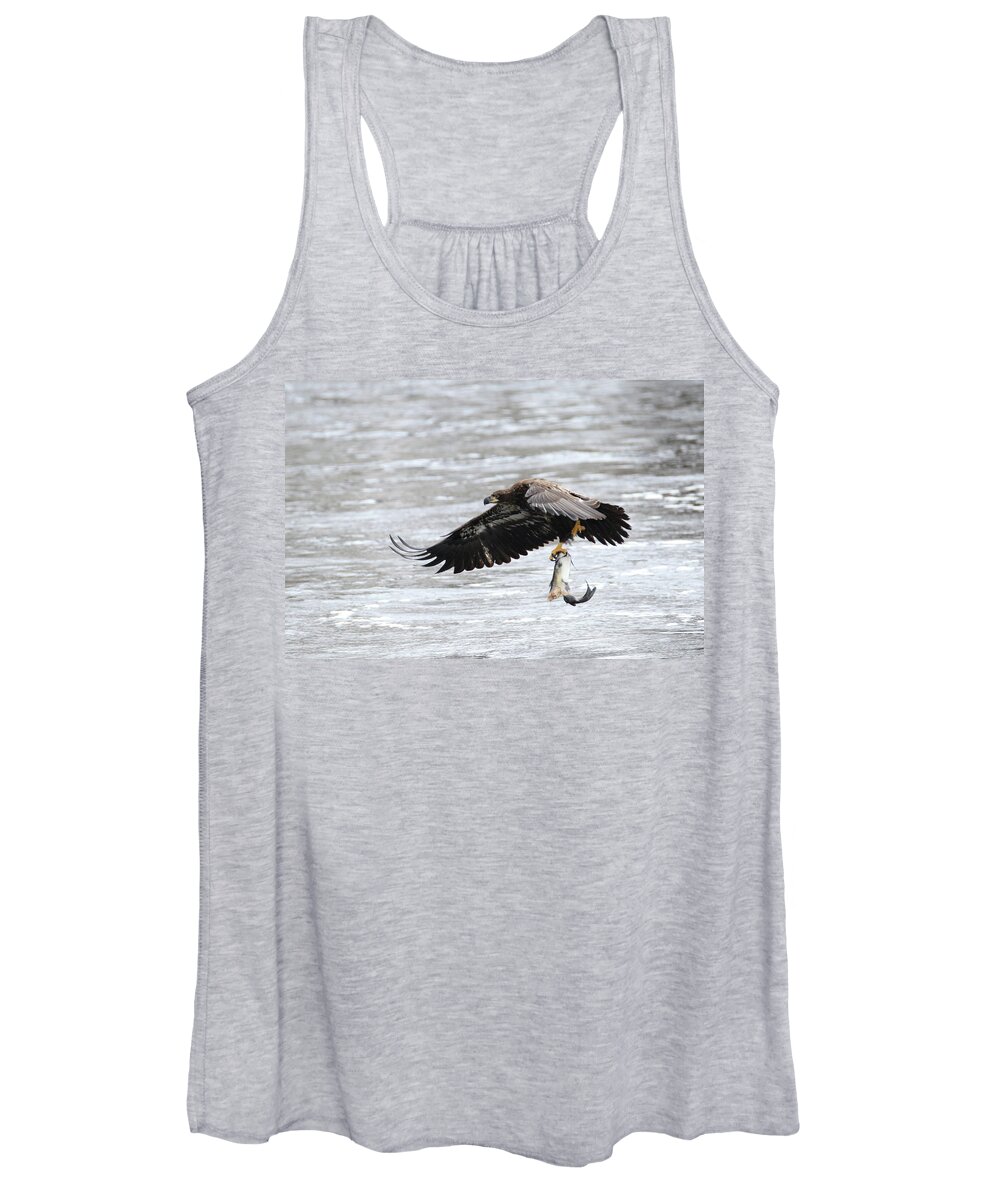 Bald Eagle Women's Tank Top featuring the photograph An Eagles Catch 10 by Brook Burling