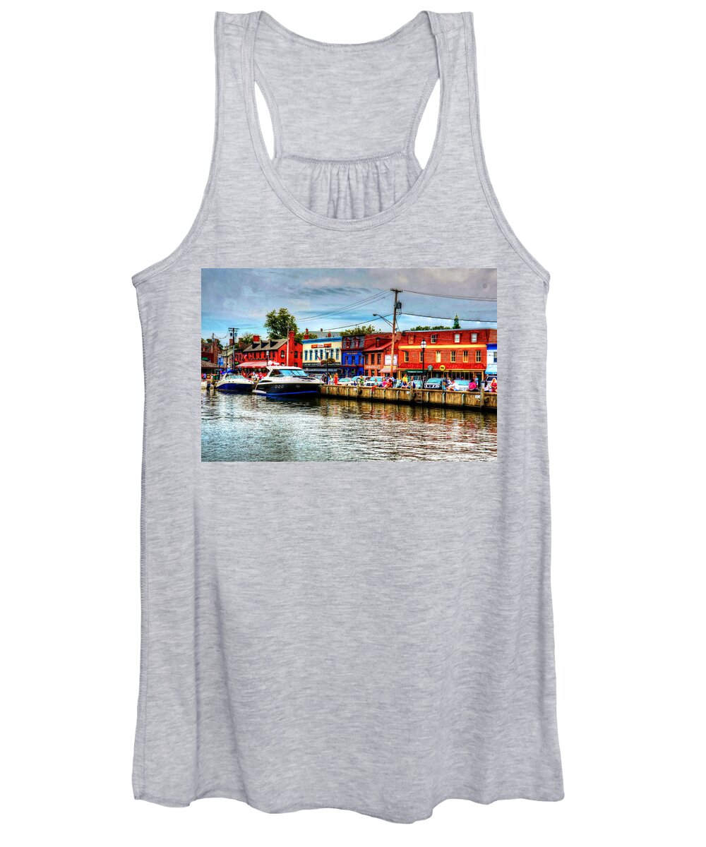 Annapolis Women's Tank Top featuring the photograph Annapolis City Docks by Debbi Granruth
