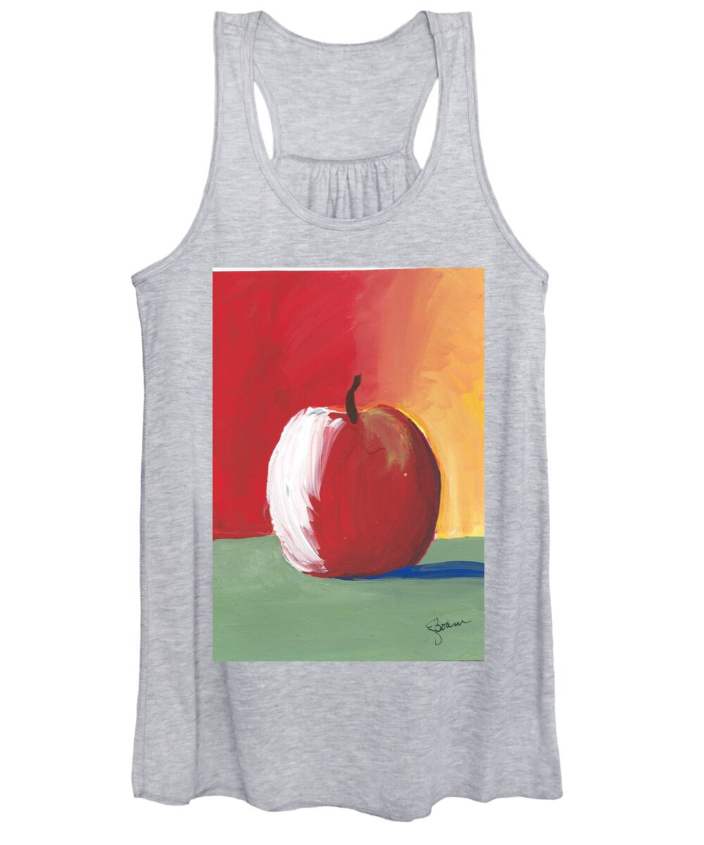 Abstract Apple Women's Tank Top featuring the painting Apple 12 by Elise Boam