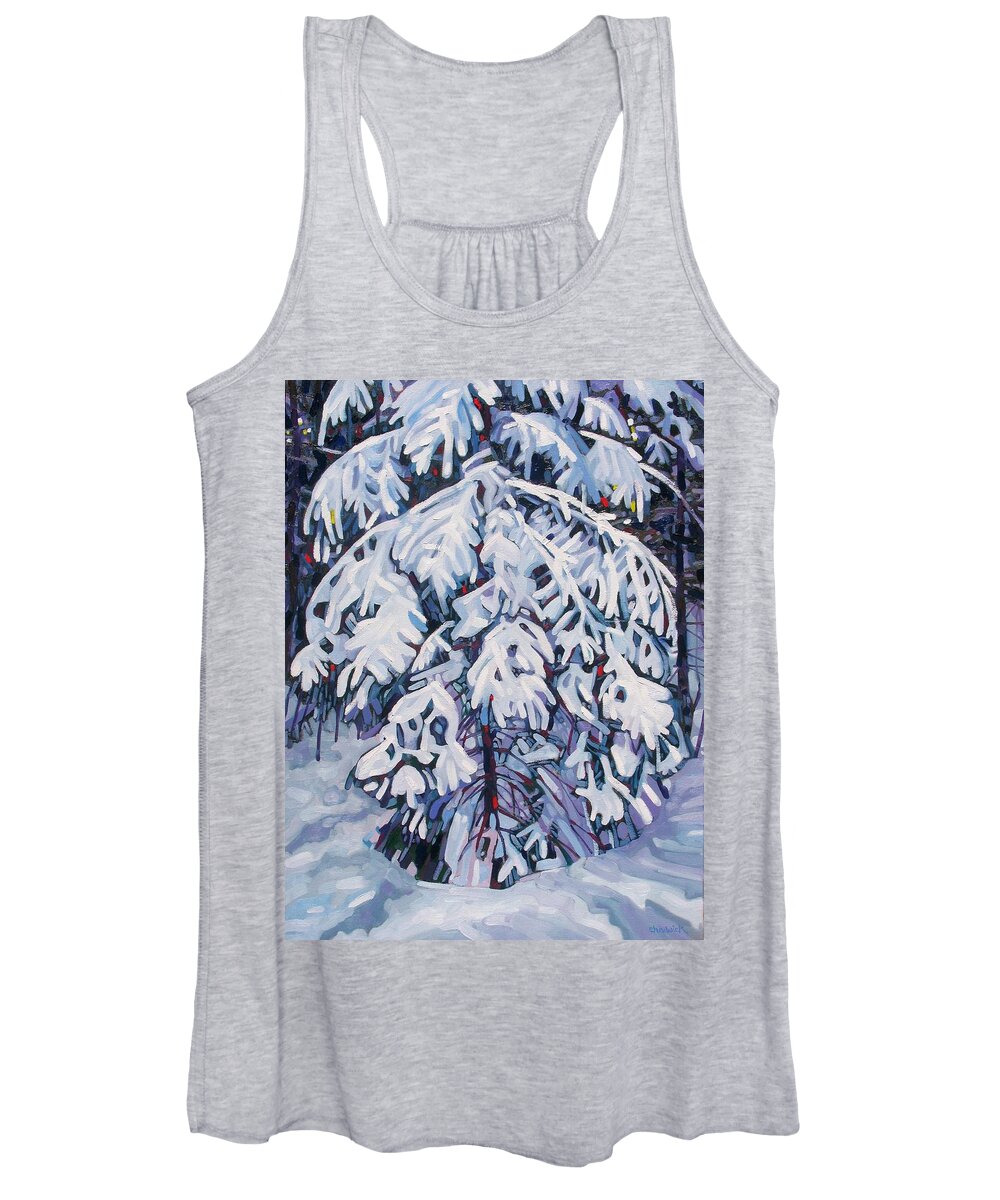 Spruce Women's Tank Top featuring the painting April Snow by Phil Chadwick