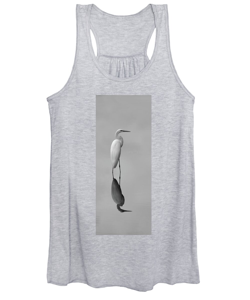 Argent Mirror Women's Tank Top featuring the photograph Argent Mirror Black and White by Paul Rebmann