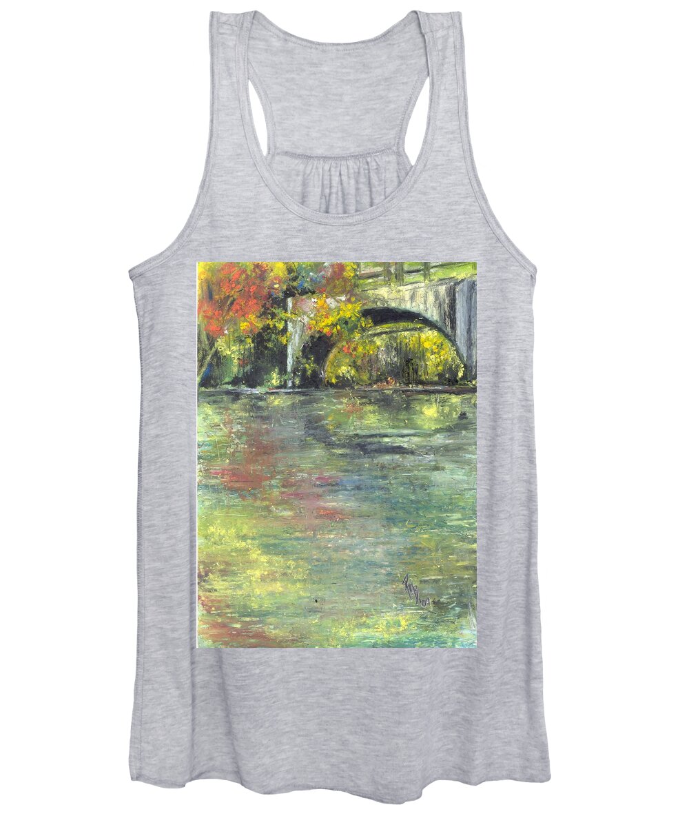 Arkansas Women's Tank Top featuring the painting Arkansas Trestle by Robin Miller-Bookhout