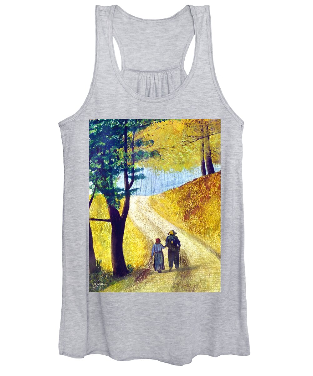 2d Women's Tank Top featuring the painting Arm In Arm by Brian Wallace