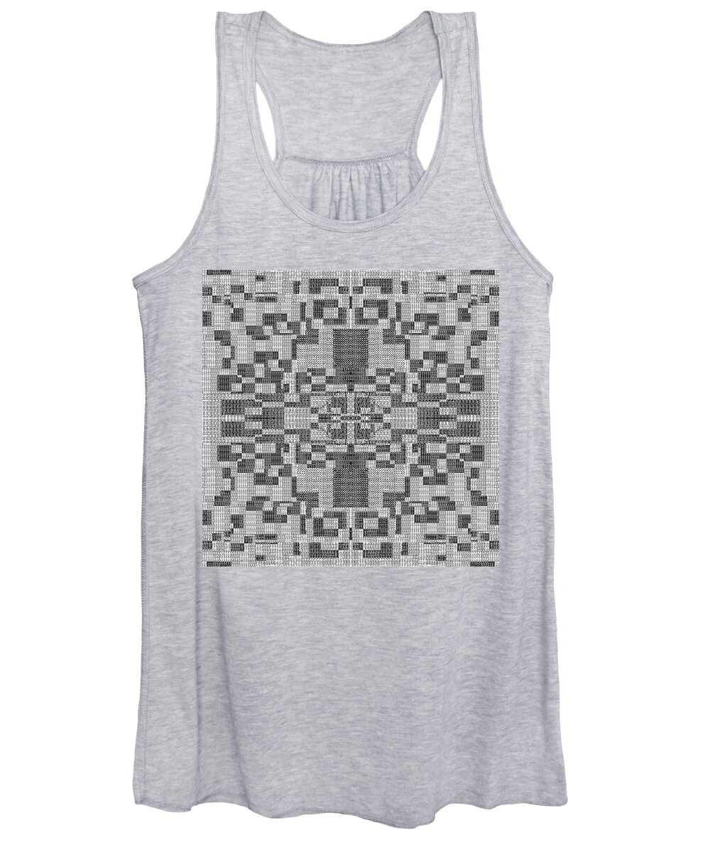 Urban Women's Tank Top featuring the digital art 029 Knitted Squares by Cheryl Turner